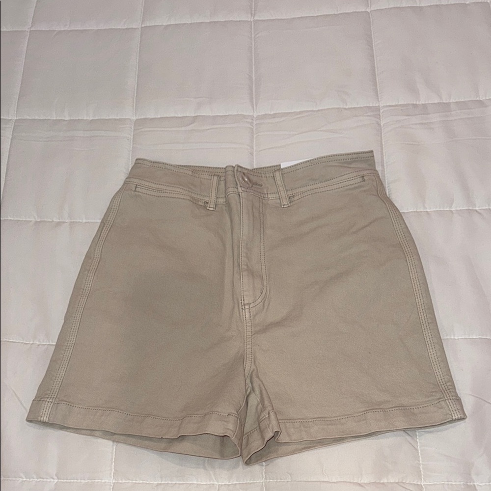LOFT Tan High Waist Shorts Relaxed Fit